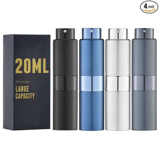 20ML Perfume Atomizer, Travel Cologne Spray Bottle, Mini Empty Sprayer Dispenser (4PCS)