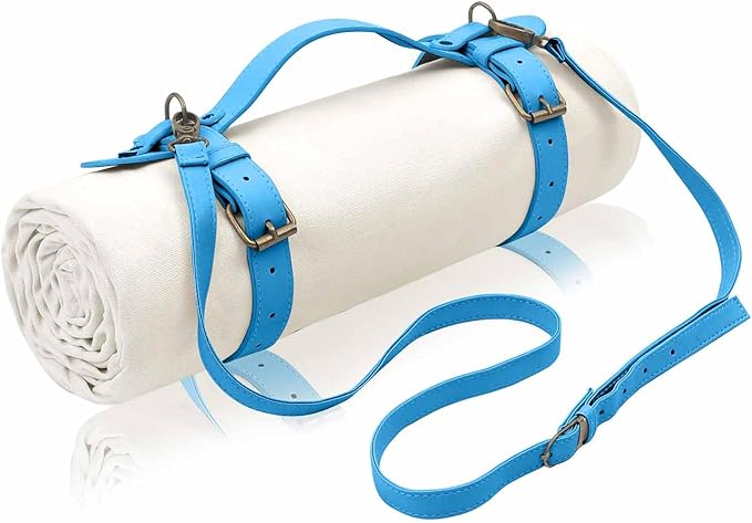 White Picnic Blanket & Beach Mat – Canvas, Machine Washable, Large 4’9” × 6’3”