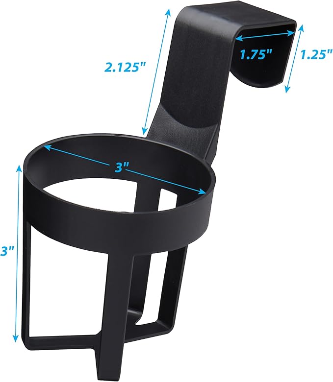 Custom Accessories Small Plastic Beverage Holder, Black, Pack of 2
