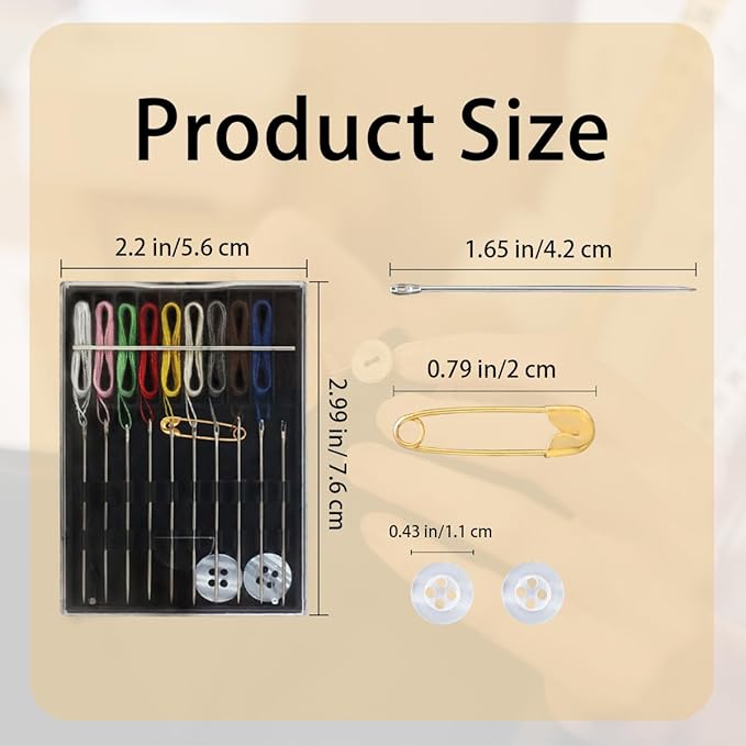 QHAJRYYC 2 Boxes Easy Pre Threaded Needle Kit, Prethreaded Sewing Kits, Small Home Travel Sewing Box with Pin Button, Box Each Box with 10 Pieces (Assorted Colors)
