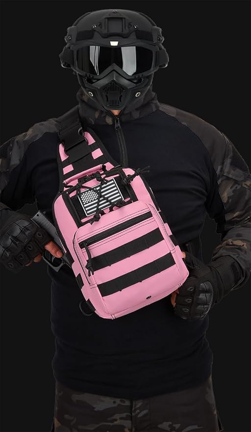 Small Tactical Sling Bag for Men with Holster Military EDC Shoulder Bag CCW Crossbody Bag 7 Liters