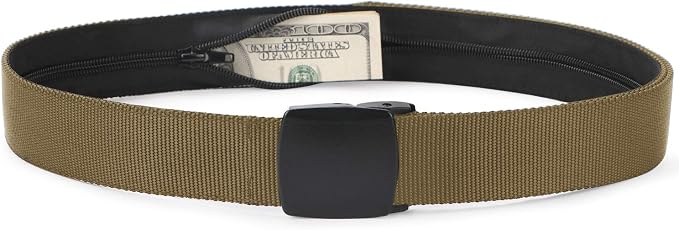 SUOSDEY Travel Money Belt, Nylon Hidden Money Pocket Belt with Plastic Buckle