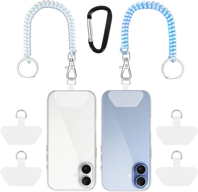 SHANSHUI Phone Lanyard Tether, Stretchy Phone Strap Patch Anchor Outdoor Climbing Hook Compatible for Most Smartphones