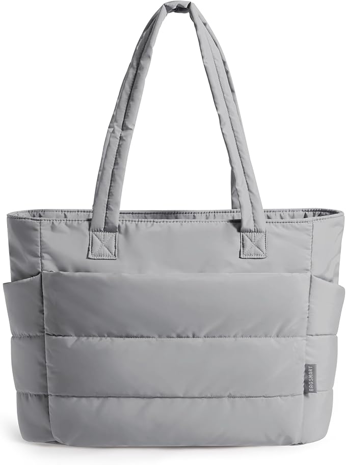 BAGSMART Tote Bag for Women, Lightweight Puffy Tote Bag with Compartments Shoulder Bag Handbag for Travel, Work, Gym | Lightweight
