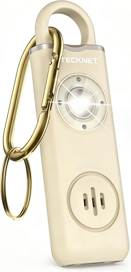 TECKNET Rechargeable Personal Safety Alarm for Women, 130dB Self Defense Keychain Alarm with SOS Strobe Light, Low Battery Notice, Personal Alarm Loud Siren Safety Keychain for Girls Kids Elderly