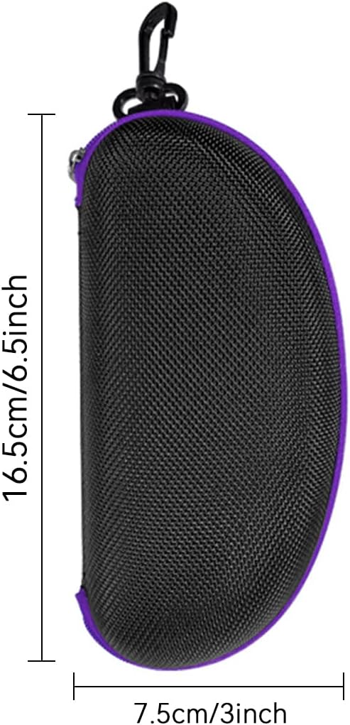 3pcs Zipper Hard Shell Sunglasses Case and Eyeglasses Case Portable Travel Glasses Case with Plastic Hook