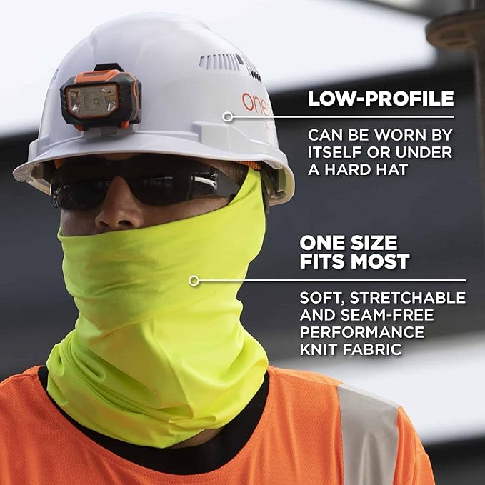 Ergodyne Chill-Its 6487 Cooling Neck Gaiter, Multiple Ways to Wear Headband or Face Mask