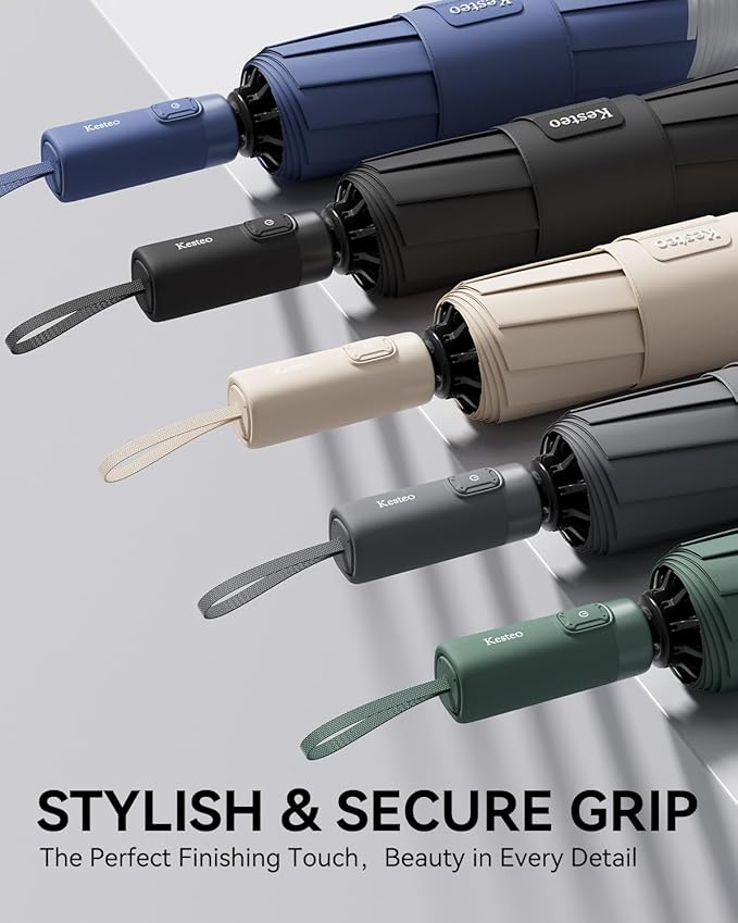 Windproof Travel Umbrella for Rain, Withstand 85MPH Winds, 52 Inch Automatic Reverse Fold Umbrellas Easy Auto Open Close, Portable Compact Umbrella Includes Cover Bag, Perfect for Travel, Car, Commute, Women Men, Backpack