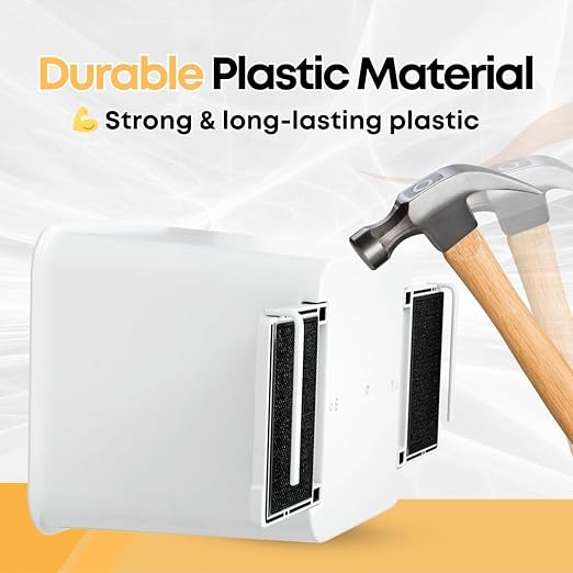 Car Trash Can with Stability Wings – Leakproof Portable Garbage Bin for Fabric & Rubber Mats – Compact Durable Plastic Auto Organizer for Cars, SUVs, Trucks (White, Small)