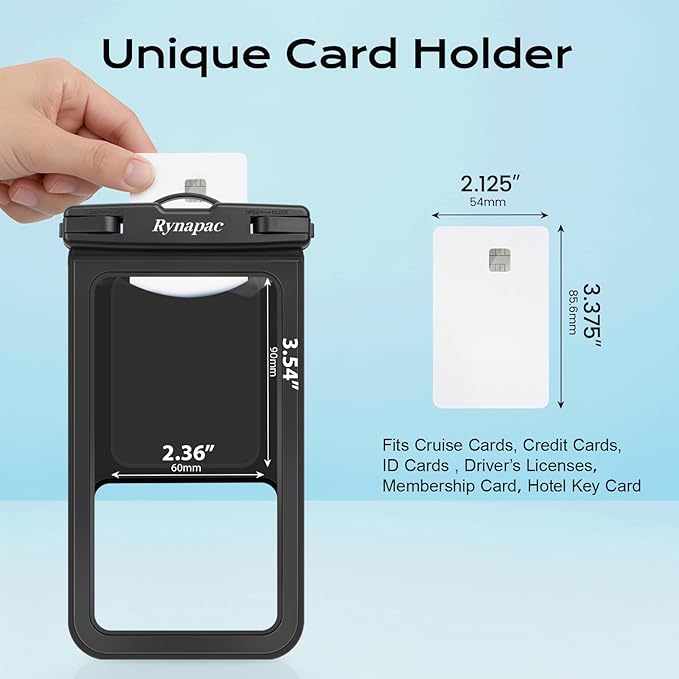 Rynapac Waterproof Phone Pouch [Up to 8.5"] - 2 Pack, IPX8 Waterproof Phone Case with Lanyard for iPhone 17 16 15 Pro Max, Touchscreen & Photograph, Cellphone Dry Bag for Beach Cruise Essentials 2026