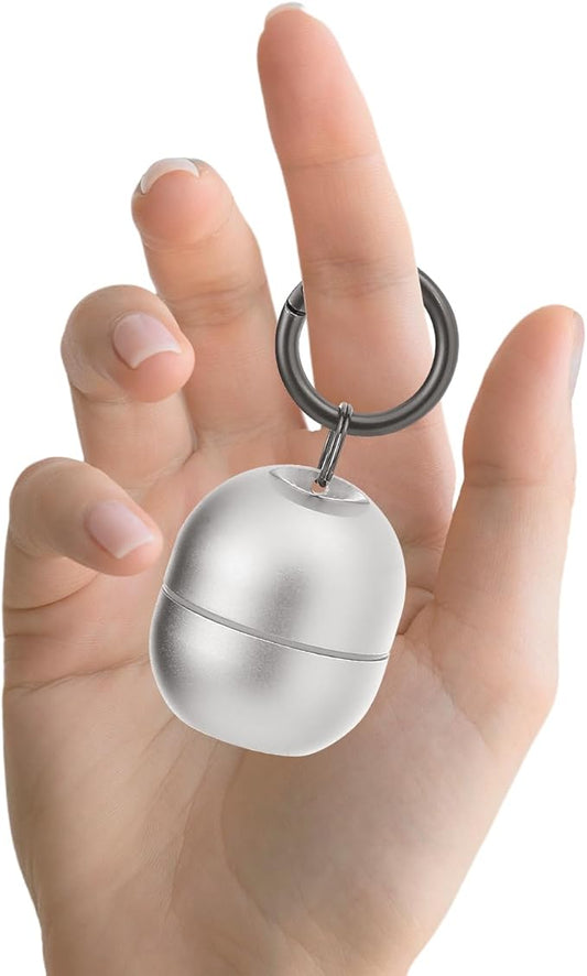 Jewelry Storage Box Case Gym Storage Jewelry Storage Box Case, Ring Organizer Container with Protective Sponge,Jewelry Care Protective Ring Holder with Keychain((1-Tier Silver)
