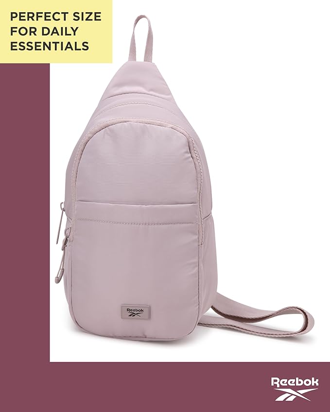 Reebok Unisex Crossbody Bag - Convertible Compact Durable Cross Body Bag for Women and Men - Gym and Travel Essentials, Size One Size, Thea II Latte