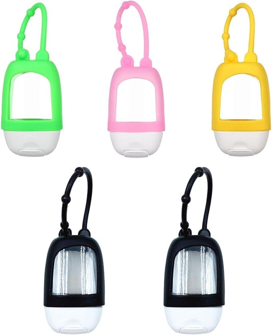 HomeSoGood 5PCS Portable Refillable Travel Bottles, Empty Container with Clip Silicone, 30ml Empty Squeeze Bottle Containers