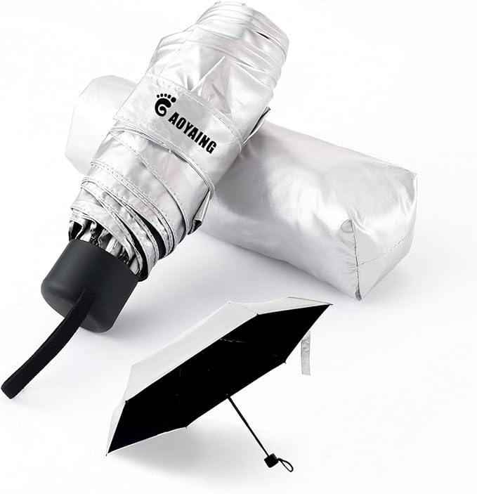 GAOYAING Compact Travel Umbrella with Case Sun&Rain Lightweight Small and Compact Suit for Pocket