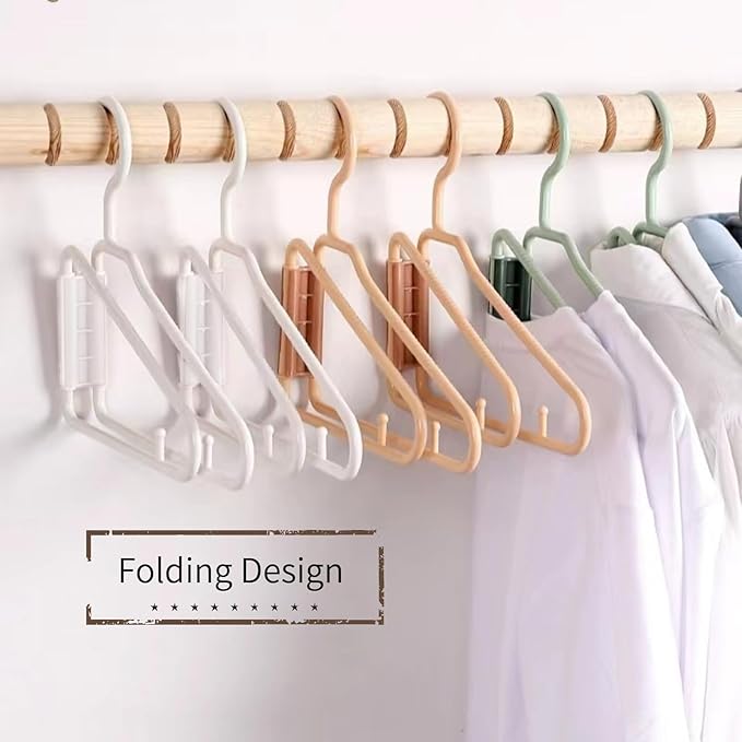 8 Pcs Foldable Hangers, Plastic Collapsible Hangers, Portable Folding Clothes Hanger, Foldable Travel Hangers, Foldable Hangers for Travel, Cruise, Home, Bedroom, Dorm (Green) | No Assembly Needed | Standard Size | Folds Flat