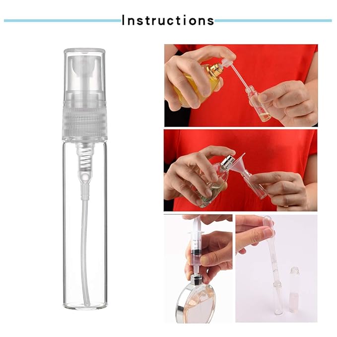 30Pcs 3ml/0.101 Oz Portable Mini Refillable Clear Glass Empty Sprayer Perfume Bottles Cosmetic Atomizers Spray Bottle Container for Travel Party Must Makeup Tool (30Pcs 3ml Glass Perfume Bottles)