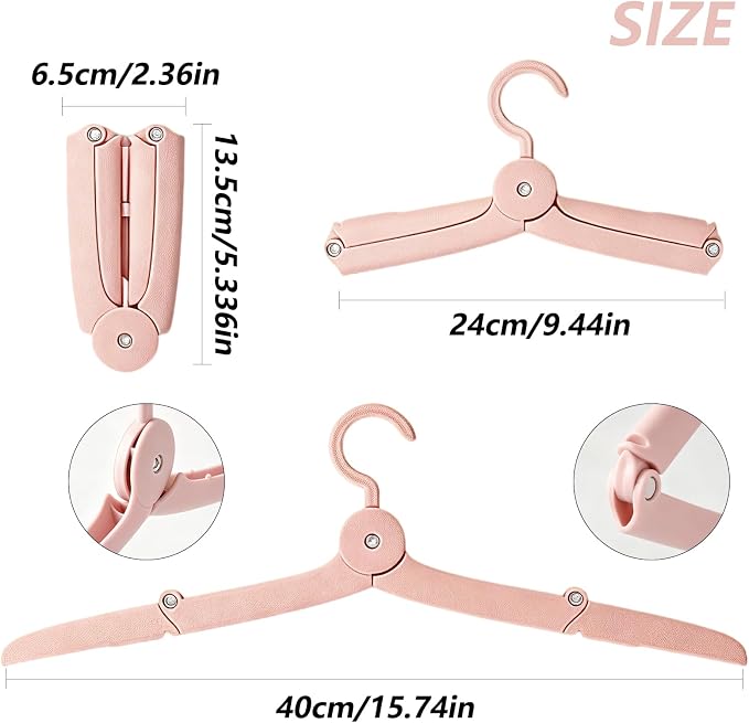 SALLO Foldable Travel Hangers 6 Pack – Portable Collapsible Clothes Hangers for Suitcase, Cruise, Hotel & Camping – Space Saving Lightweight Design