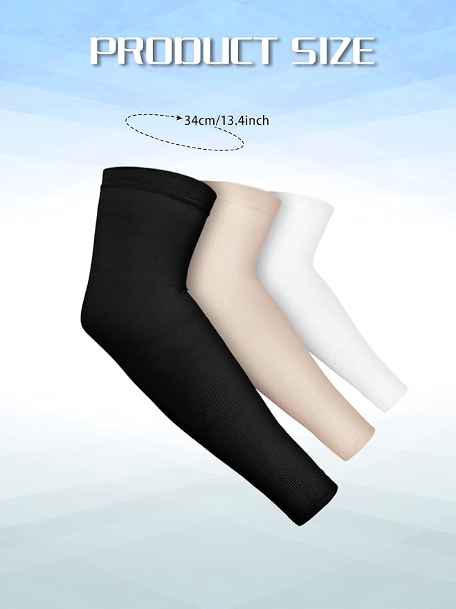Boao 10 Pairs UV Arm Sleeve for Men Women Cooling Tattoo Cover up Compression Sun Protection Sleeves for Outdoor Activities
