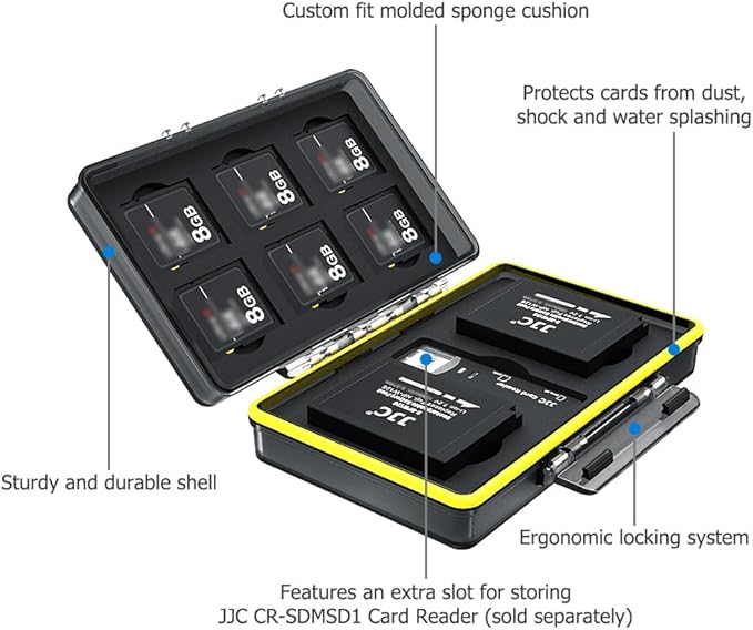 Fujifilm NP-W126 NP-W126S Camera Battery Memory Card Storage Case Holder for 6 SD Card + 2 Slots Battery, Fuji Camera Battery Box on X100VI X-T3 X-T30 X-T100 X100F X-A10 X-Pro2 X-Pro1 X-T2 X-T1 X-T20