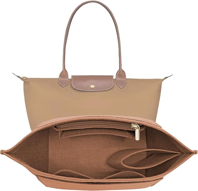 LOUKAYCCI Purse Organizer Insert for Le Pliage Medium Handbags Insert（EarthColor, Medium）