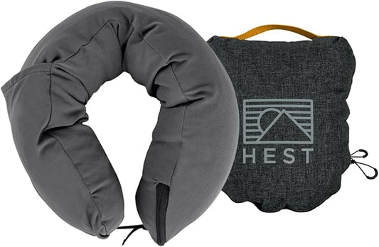 HEST Pro Travel Pillow - 3-in-1 Neck, Body, and Small Travel Pillow - Adjustable Fill for Custom Comfort - Portable and Compact Design - Memory Foam with Washable Cover