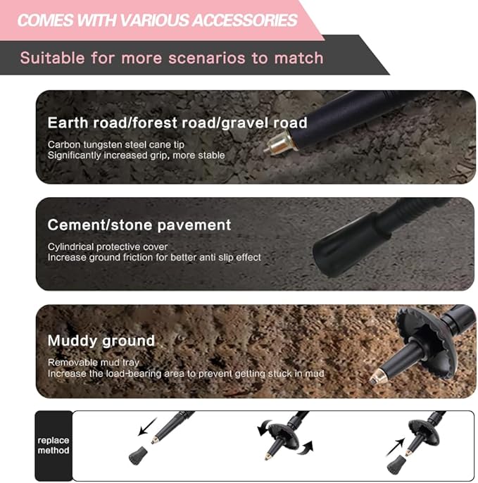 Hiking Trekking Poles for Kids, 2 Pack Anti Shock, Adjustable, Collapsible Hiking Poles for Trekking or Walking, Lightweight Aluminum Sticks