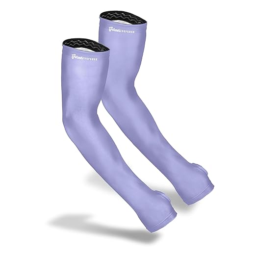 FARMER'S DEFENSE Gardening Arm Sleeves|UV Cooling Protective Sleeve Women & Men|Anti-Scratch Cover Sun UPF Outdoor Protection - Lavender - XS