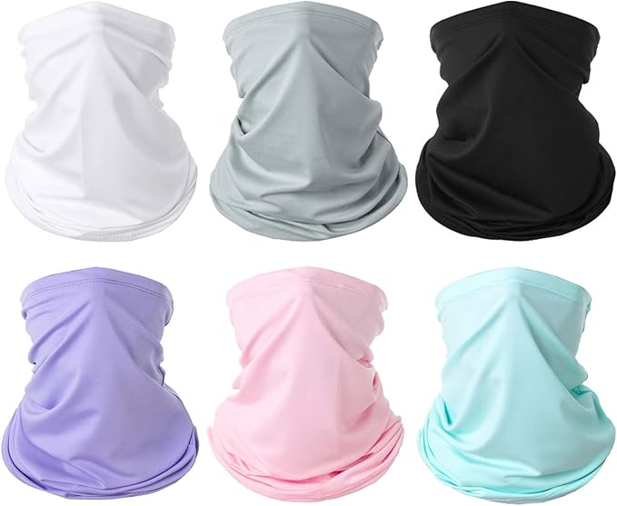 6 Pieces Summer Face Cover Scarf Mens Neck Gaiter For Men Women UV Protection Face Breathable Sun Protection Cycling Running