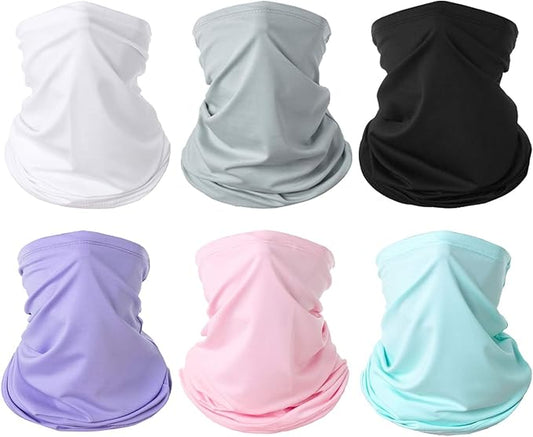 6 Pieces Summer Face Cover Scarf Mens Neck Gaiter For Men Women UV Protection Face Breathable Sun Protection Cycling Running