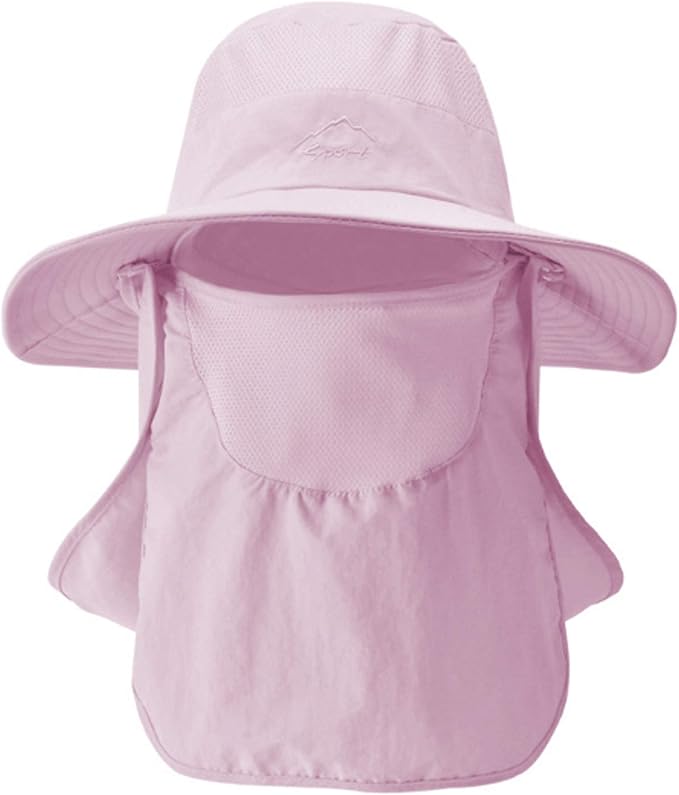 Fishing Hat for Men & Women, Outdoor UV Sun Protection Wide Brim Hat with Face Cover & Neck Flap