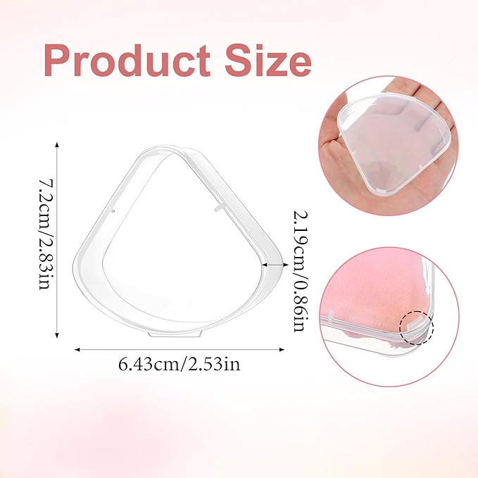 12 PCS Powder Holder Cases Triangle Makeup Puffs Container Clear Make Up Sponge Storage Reusable Makeup Sponge Container Portable Cosmetic Puff Box Pocket Cosmetic Puff Box for Travel