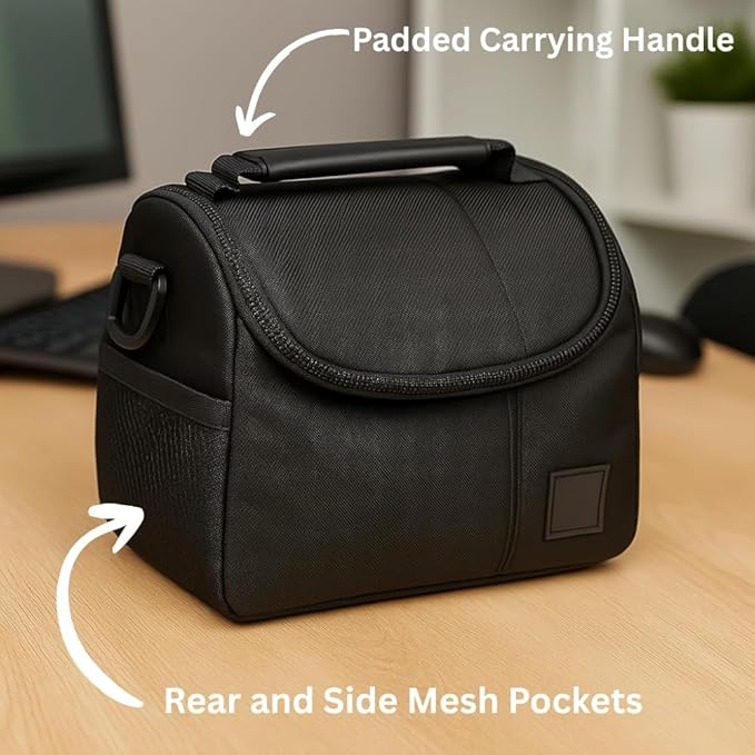 eCostConnection Medium Camera Bag Case – Soft Padded Camera Equipment Bag for DSLR & Mirrorless Cameras, Fits Nikon Canon Sony, Protective Shoulder Carry Bag