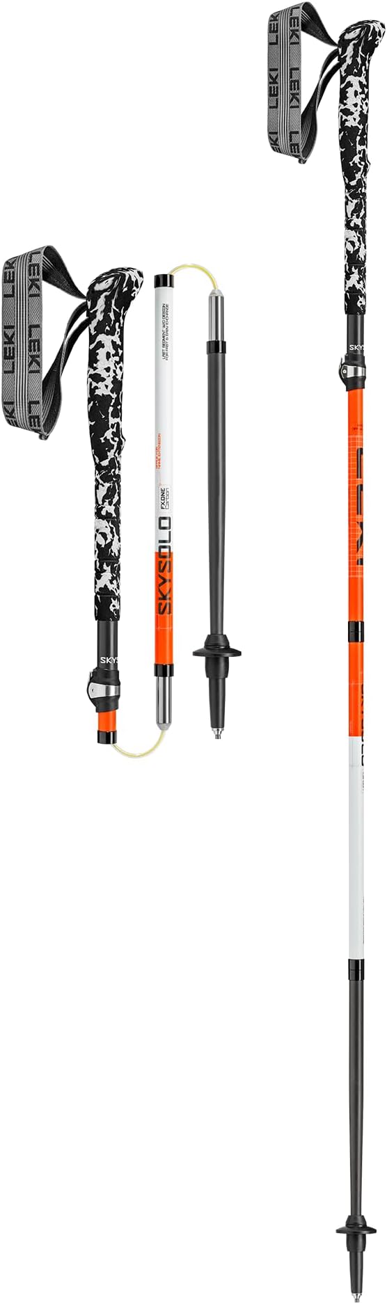 LEKI Skysolo FX.One Carbon Trekking Poles - Foldable Ultralight Walking Poles for Thru-Hiking, Fast-Packing, & Mountaineering