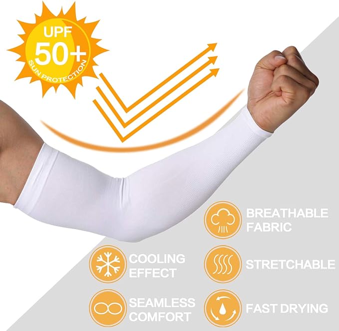 4-Pairs Arm Sleeves for Men and Women - Tattoo Cover Up - Cooling Sports Sleeve for Basketball Golf Football