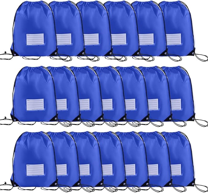 20 Pcs Drawstring Bags,Bulk Draw String Backpack, DIY Gym Sports Cinch Bag Sackpack for Women Men, Royal Blue