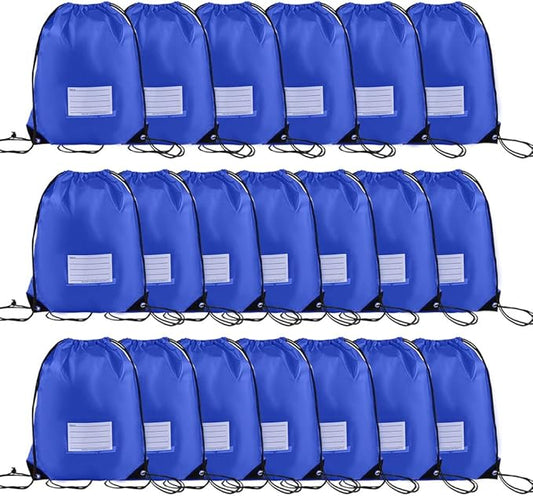 20 Pcs Drawstring Bags,Bulk Draw String Backpack, DIY Gym Sports Cinch Bag Sackpack for Women Men, Royal Blue