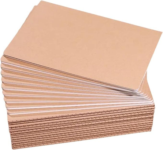 Wotion 16 Pack Kraft Notebooks, Journals in Bulk for Writing, Blank Paper Sketchbooks, 60 Pages Notebook, 8.3x5.5 Inch, A5 Size, Travel Journal Set, for Gifts, Students and Office Supplies
