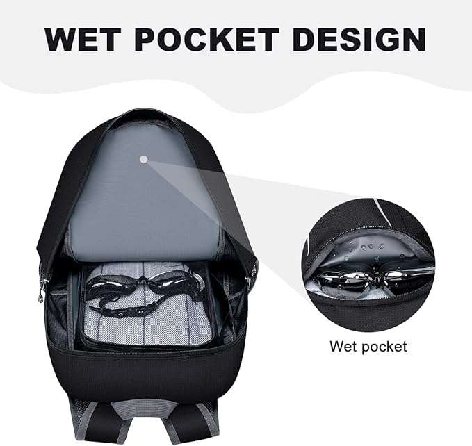 MIYCOO Backpack - Ultra Lightweight Packable Backpack for Travel Camping, Hiking Back Pack Waterproof Foldable Daypack for Men Women Charcoal Black
