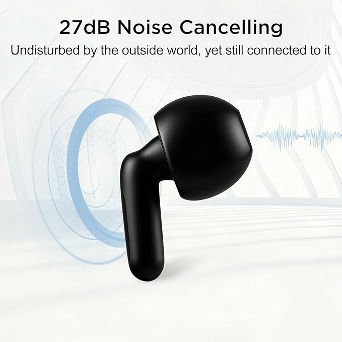 Ear Plugs for Noise Reduction–Super Soft, Reusable Hearing Protection in Flexible Silicone for Sleep, Noise Sensitivity & Flights-8 Ear Tips in XS/S/M/L–27dB Noise Cancelling–Black