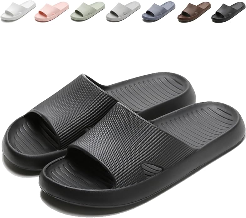 Anmerl Shower Shoes for Men and Women, Soft Lightweight Quick-Drying & Non-Slip House Slippers Slides for Bathroom, Pool, Beach, Indoor & Outdoor