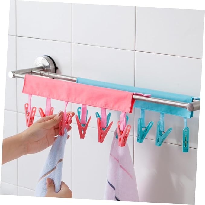 Cloth Hanger Rack Clips Portable Travel Laundry Organizer Foldable for Bathroom and Travel