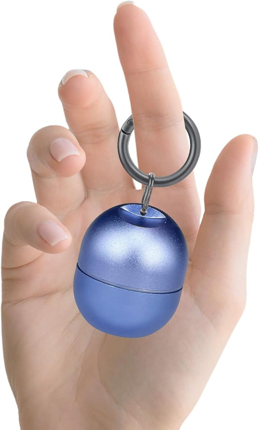 Jewelry Storage Box Case Gym Storage Jewelry Storage Box Case, Ring Organizer Container with Protective Sponge,Jewelry Care Protective Ring Holder with Keychain((1-Tier Purplish blue)