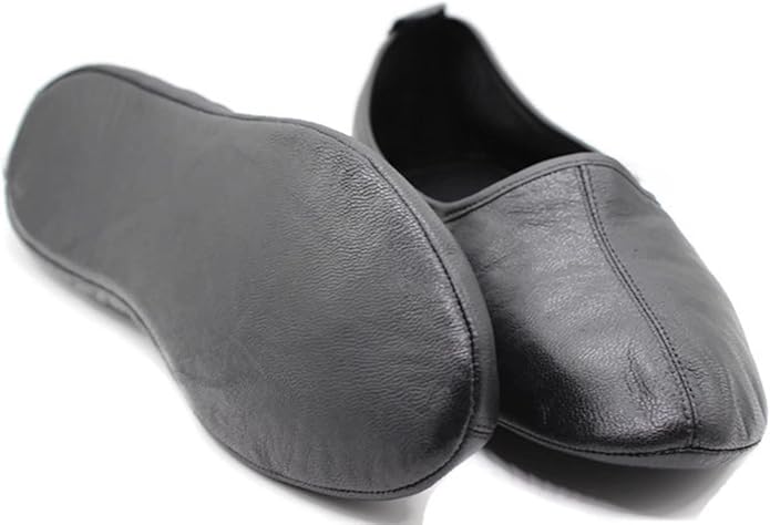 Womens Indoor Leather Slippers Traditional Babouche House Shoes Barefoot Moccasin