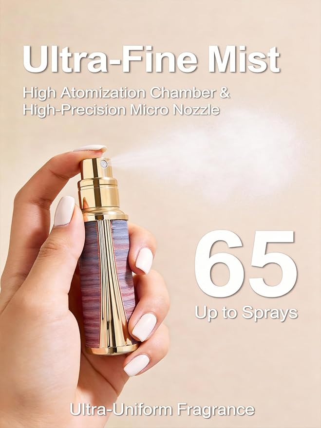 Aeollik 5ml Travel Perfume Bottle Refillable Leakproof, Mini Atomizer Sprayer for Perfume (with Gift Box)