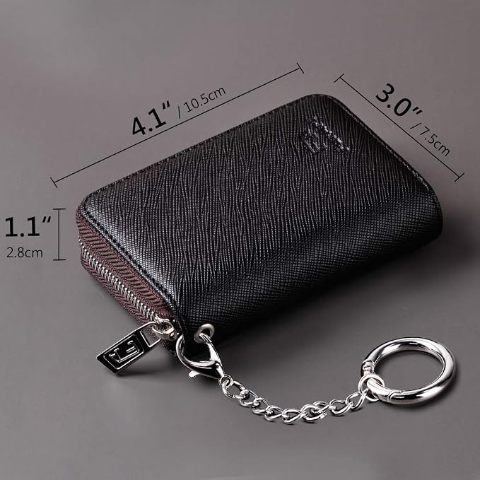 FurArt Zipper Wallet Women, RFID Blocking Credit Card Wallet, Business Card Holder, Compact Size KeyChain Wallet