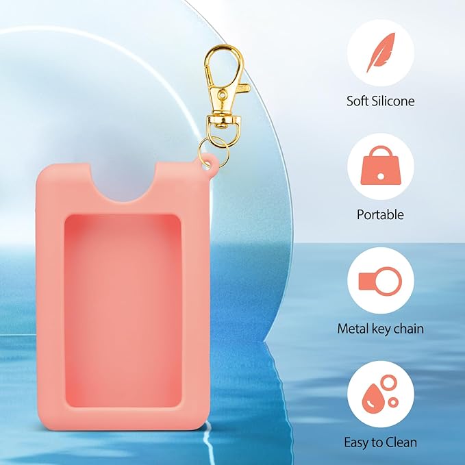 VANEST Silicone Case Compatible with Noshinku Pocket Hand Sanitizer, Protective Case with Keychain for Refillable Travel Size, Hand Sanitizer Spray Accessory