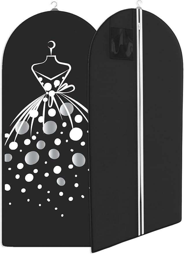 Suit, Dress and Gown Garment Travel Bags - 54" - Men's and Women's Clothing Cover - Your Bags (Black)