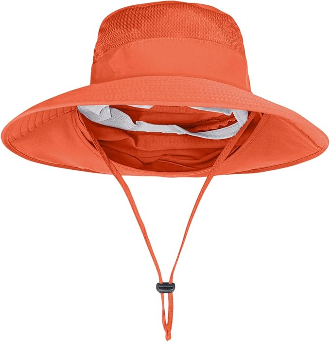 Sun Hats for Men Women Fishing Hat UPF 50+ Breathable Wide Brim Bucket Hats Summer UV Protection Safari Hat with Neck Flap