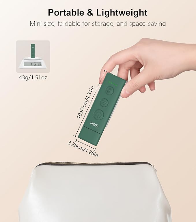 Gritin Book Light Rechargeable, Eye Caring 3-Color & 5-Brightness Clip on LED Reading Light for Books in Bed- Stepless Dimming, Long Lasting, Compact Size Flexible Book Lamp for Bookworms-Dark Green