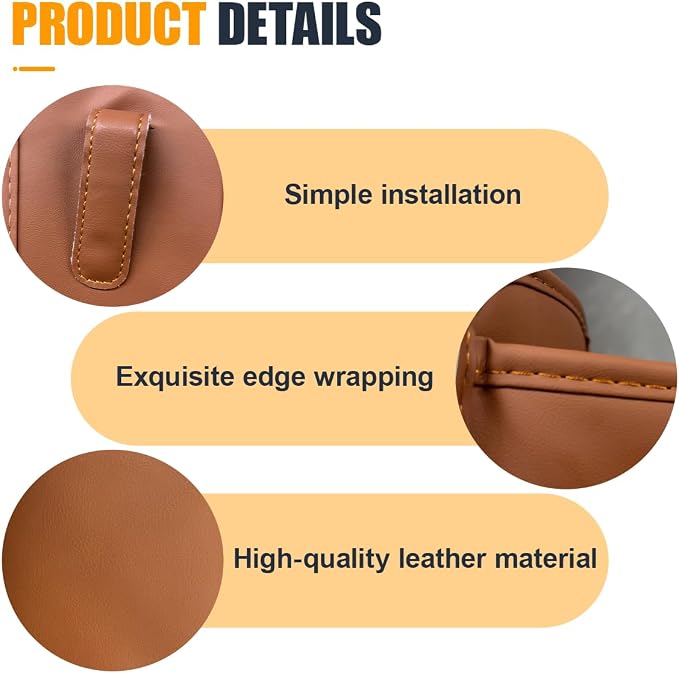 YoRise Leather Car Cup Holder, Scratch-Resistant Clip-On Auto Door Beverage Holders, Universal Hanging Vehicle Back Seat Drink Pocket Organizer for Soda Cans, Water Bottles, Coffee (Orange)